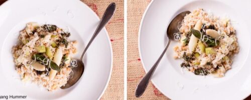Risotto mit Spargel und Zitronen-Mohn-Gremolata