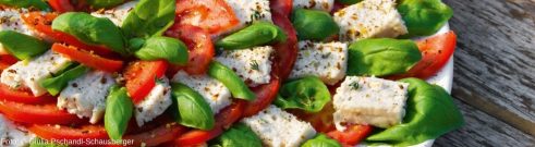 Cashew-Mozzarella mit Tomaten