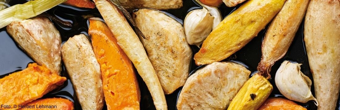 Wurzelgemüse am Blech