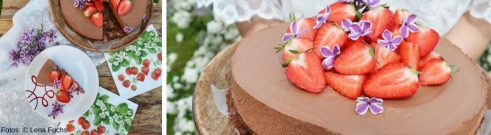 Schokomousse-Torte mit Erdbeeren