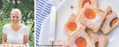 Christina Bauer mit Marillenkuchen
