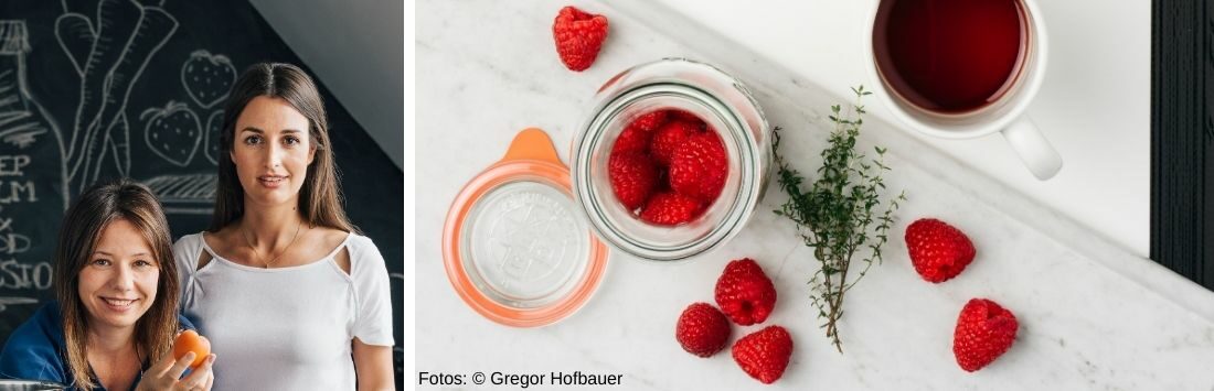 Verena Stummer und Patricia Stamm und Früchte zum Einkochen