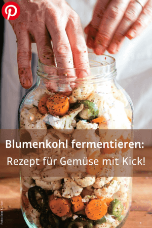 fermentierter Blumenkohl im Glas