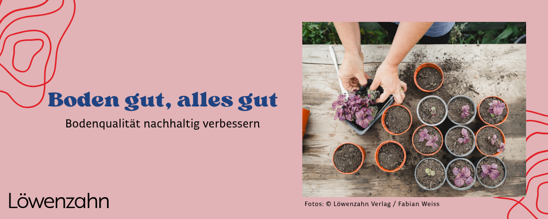 Titelbild: Bild von Pflanzentöpfen gefüllt mit Erde + Titel des Magazinbeitrags