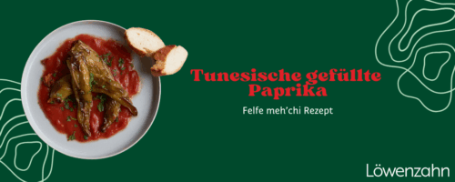 Titelbild: Bild von tunesischen gefüllten Paprika + Titel des Magazinbeitrags